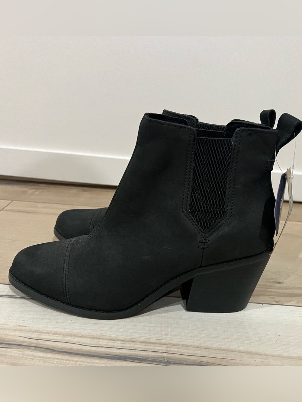 Toms Black Suede Chelsea Ankle Boots